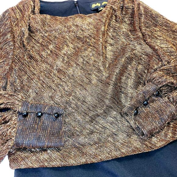 Shelby Nites Womens Evening Midi Dress 8 Metallic Retro 80s 90s Y2K Grandma Mom - Picture 3 of 8